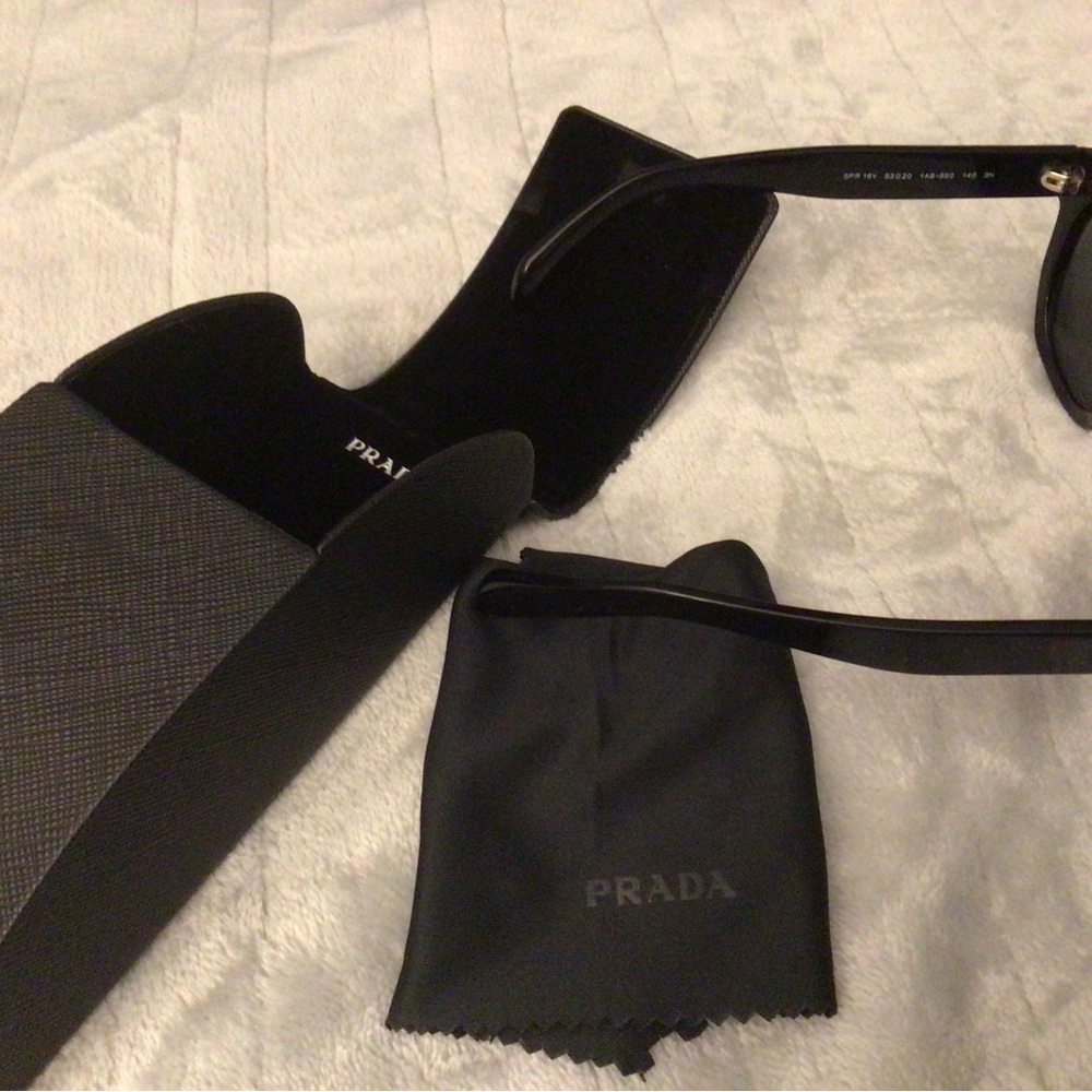 Prada Black Cat-Eye Sunglasses with Dark Lenses - Picture 3 of 5